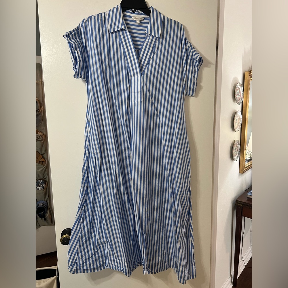 Crown & Ivy Blue and White Midi Dress